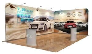 fabric pop up curved display stretch fabric signage tension fabbic display
