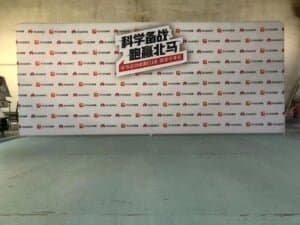 trade show fabric backdrop stretch fabric signage tension fabbic display